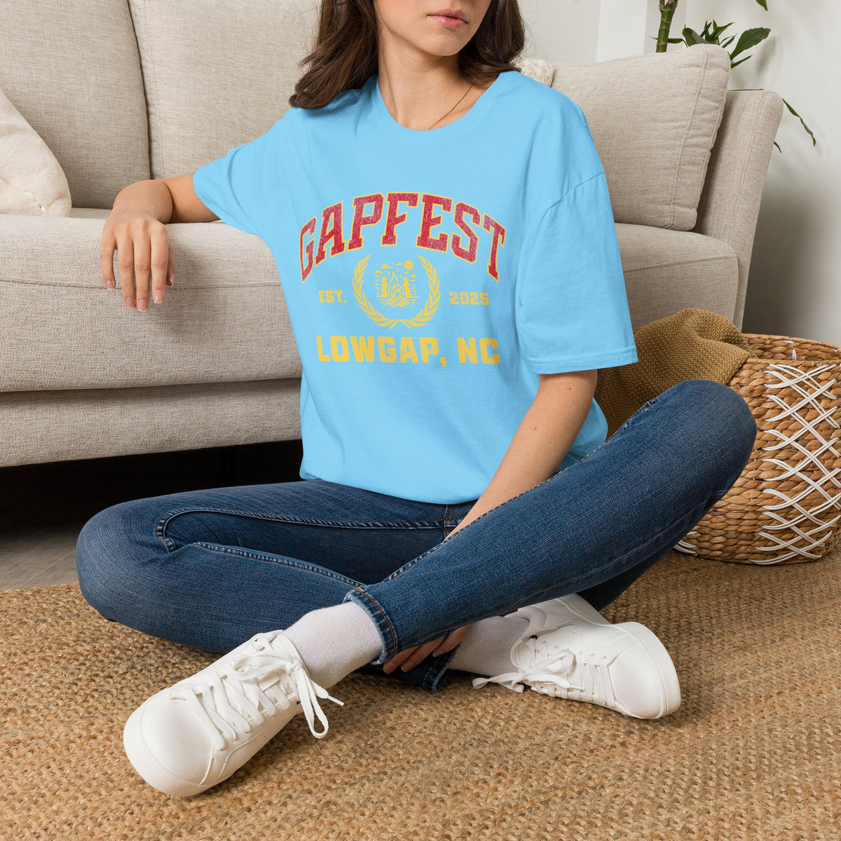 Gapfest Front Design Fitted T-Shirt — Vintage College Crest Tee