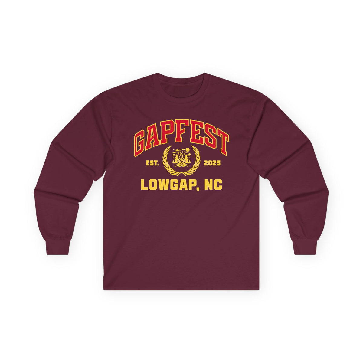 GapFest Front Design Long Sleeve Tee —  Vintage College Crest Shirt