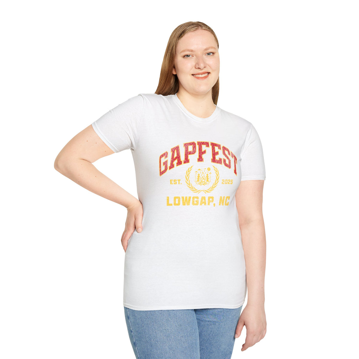 Gapfest Front Design Fitted T-Shirt — Vintage College Crest Tee