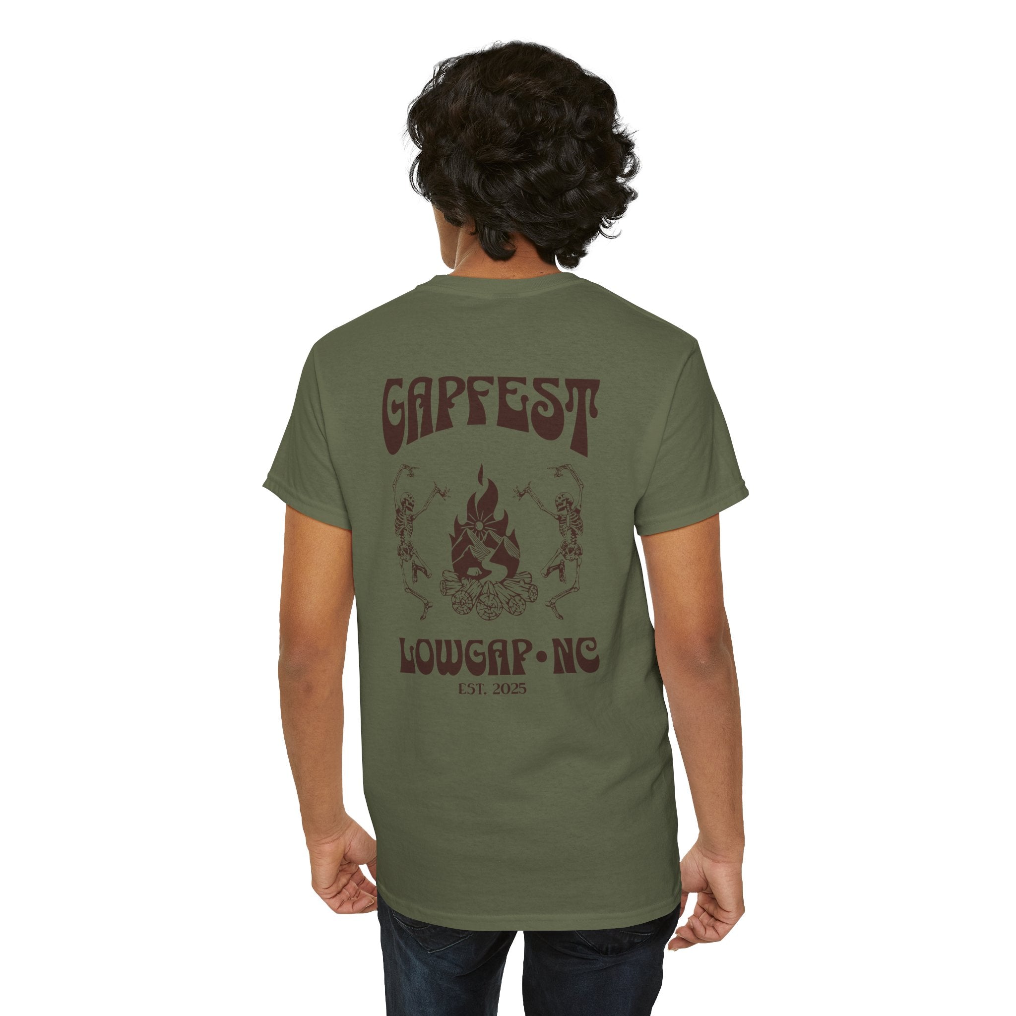 GapFest Dancing Skeletons T-Shirt — Lowgap NC Festival Tee
