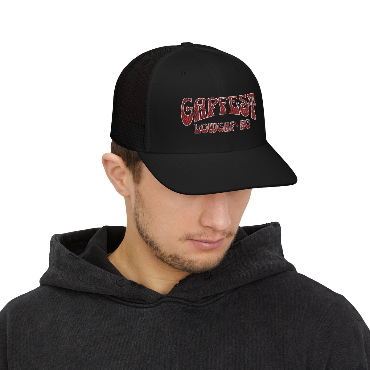 Embroidered GapFest 2025 OG Trucker Cap - Vintage Distressed Snapback Hat