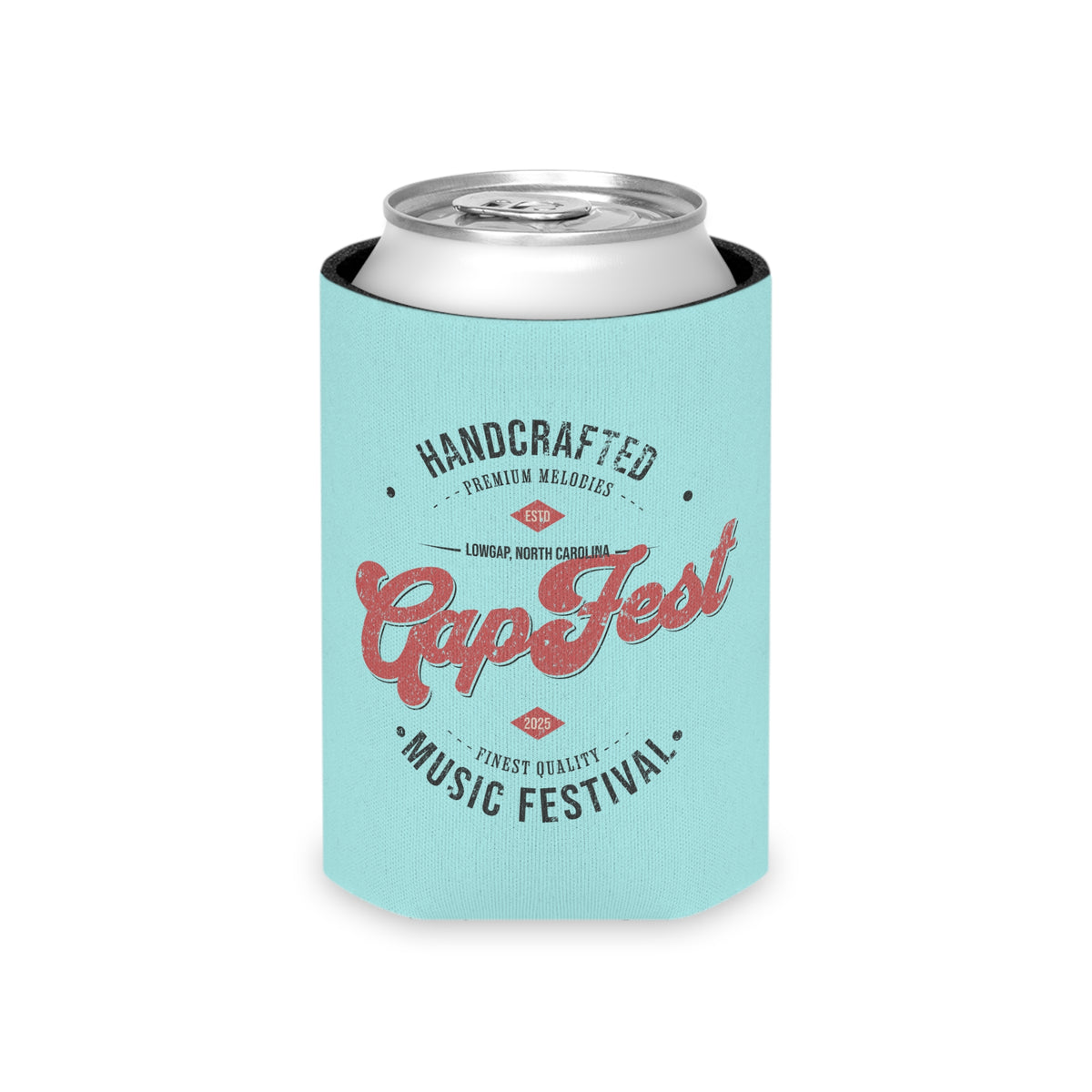 GapFest Can Cooler - GapFest Vintage Logo Design (Aqua)