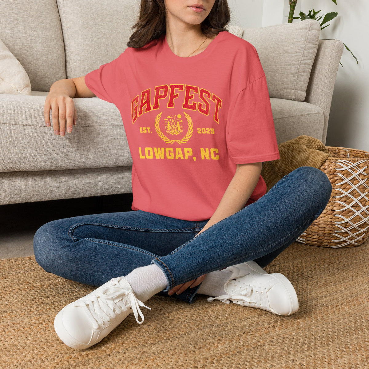 Gapfest Front Design Fitted T-Shirt — Vintage College Crest Tee