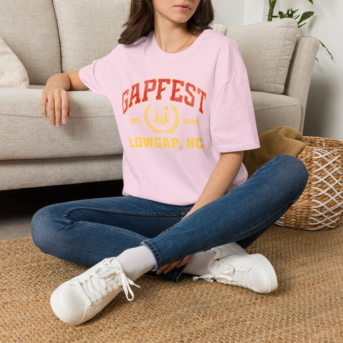 Gapfest Front Design Fitted T-Shirt — Vintage College Crest Tee