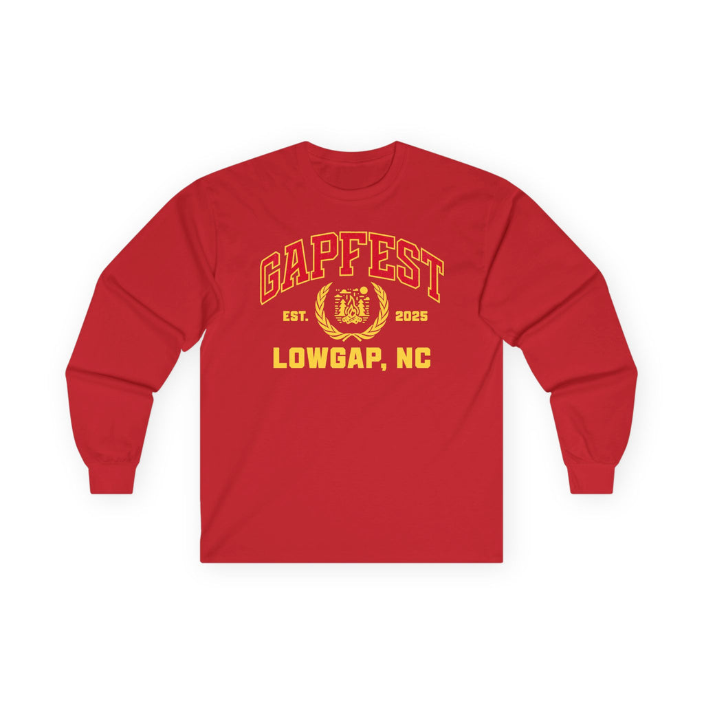 GapFest Front Design Long Sleeve Tee —  Vintage College Crest Shirt