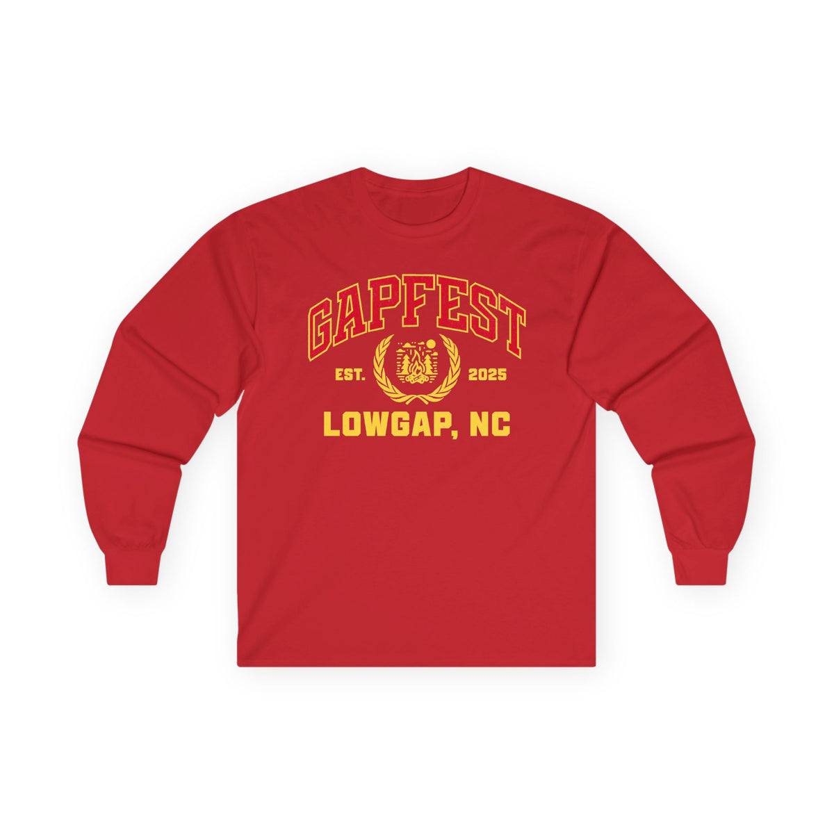 GapFest Front Design Long Sleeve Tee —  Vintage College Crest Shirt