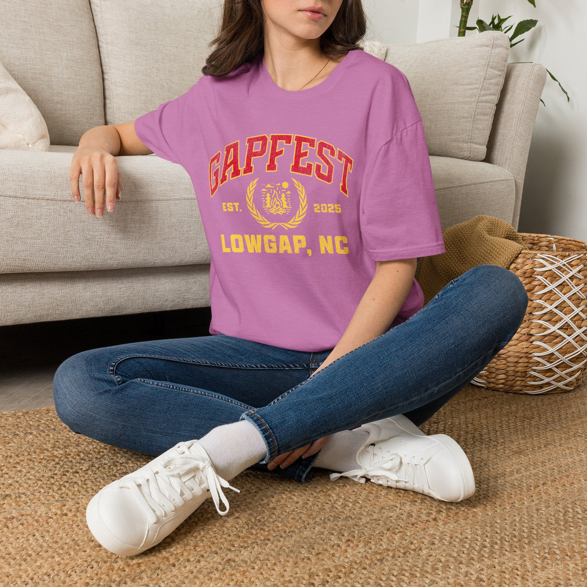 Gapfest Front Design Fitted T-Shirt — Vintage College Crest Tee