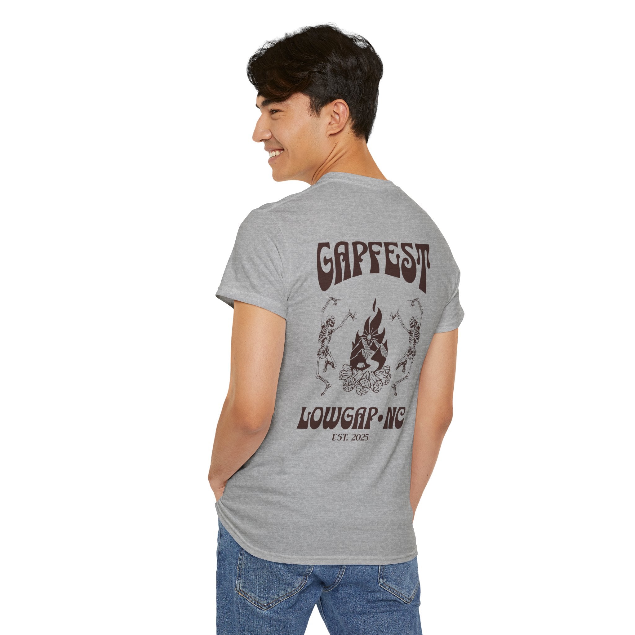 GapFest Dancing Skeletons T-Shirt — Lowgap NC Festival Tee