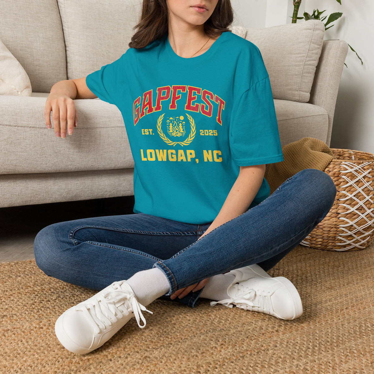 Gapfest Front Design Fitted T-Shirt — Vintage College Crest Tee