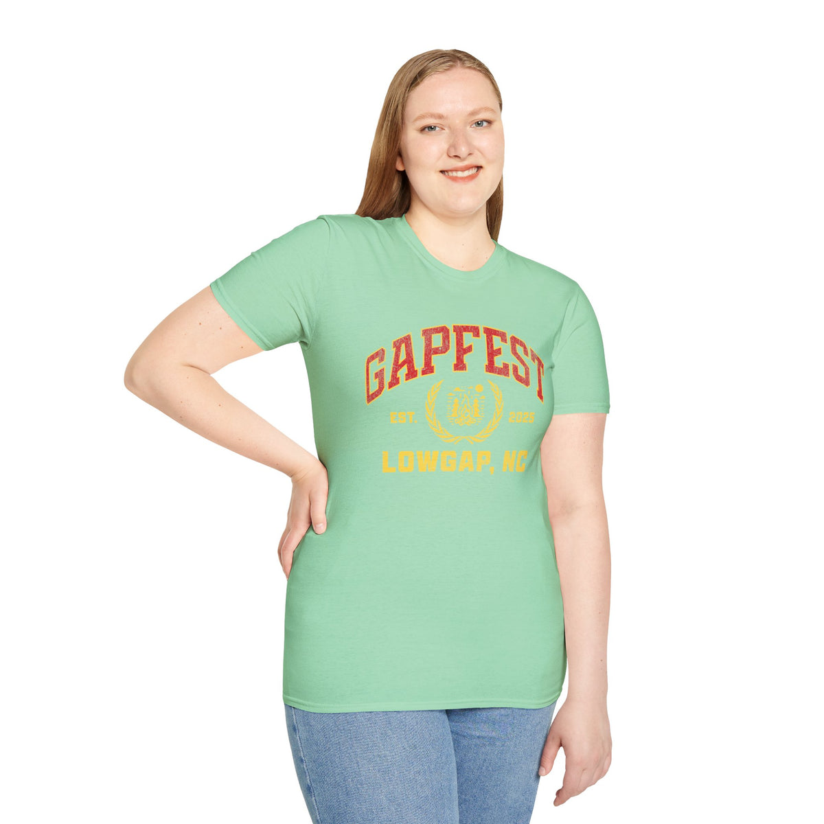 Gapfest Front Design Fitted T-Shirt — Vintage College Crest Tee