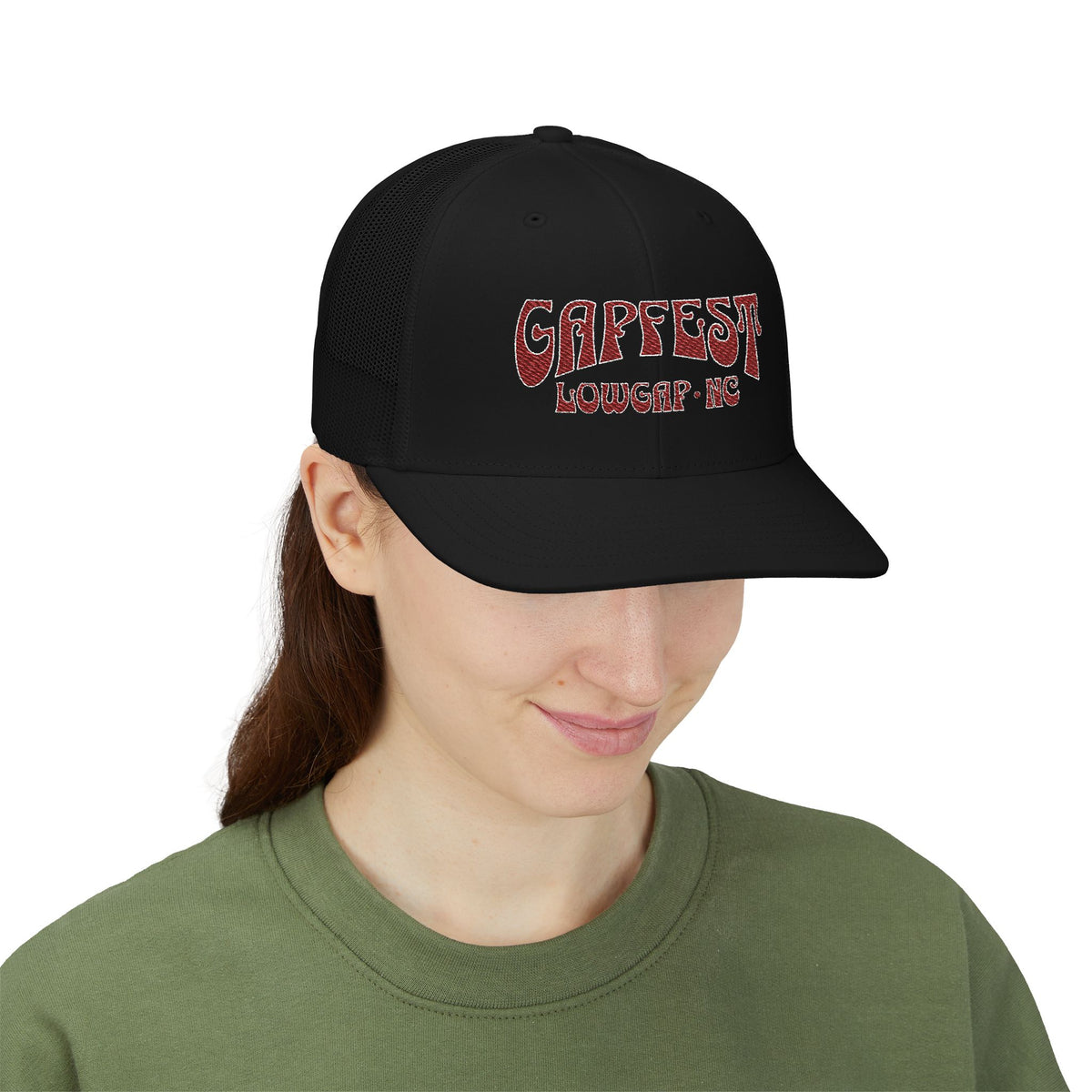 Embroidered GapFest 2025 OG Trucker Cap - Vintage Distressed Snapback Hat
