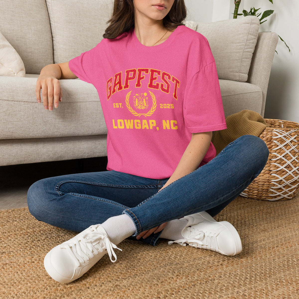 Gapfest Front Design Fitted T-Shirt — Vintage College Crest Tee