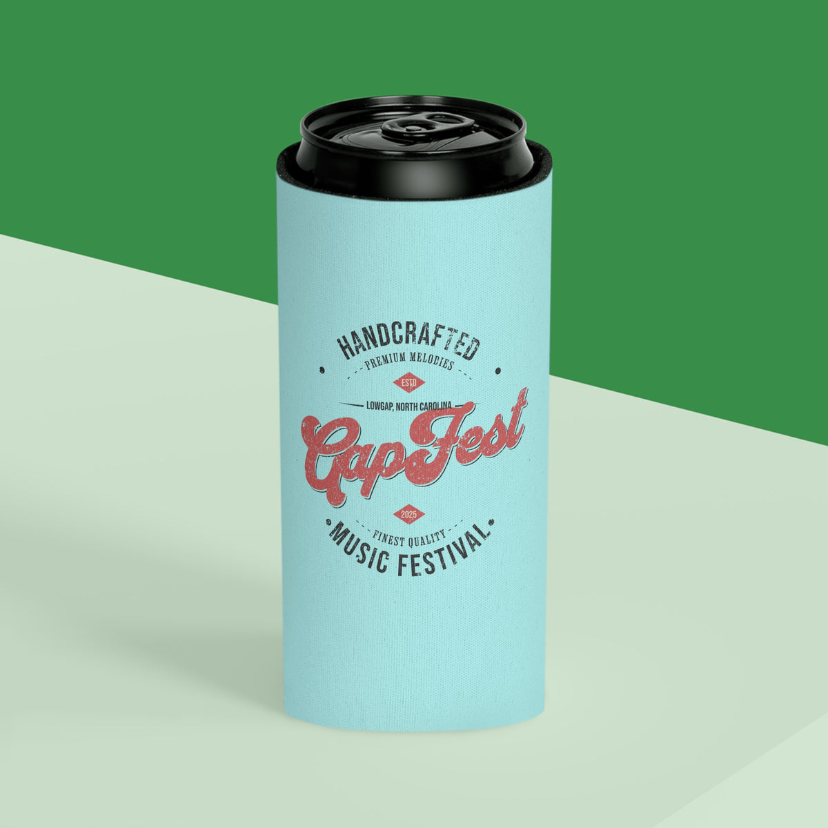 GapFest Can Cooler - GapFest Vintage Logo Design (Aqua)