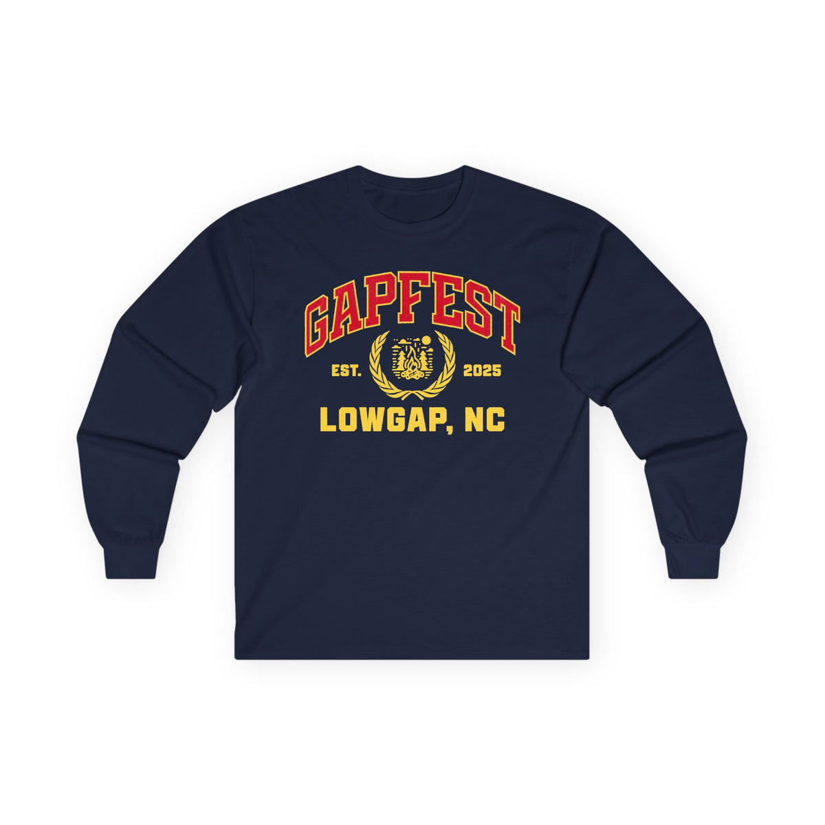 GapFest Front Design Long Sleeve Tee —  Vintage College Crest Shirt