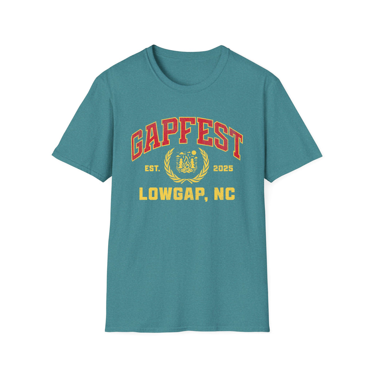 Gapfest Front Design Fitted T-Shirt — Vintage College Crest Tee