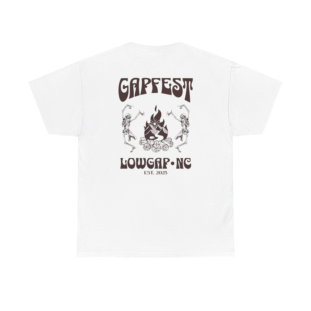GapFest Dancing Skeletons T-Shirt — Lowgap NC Festival Tee