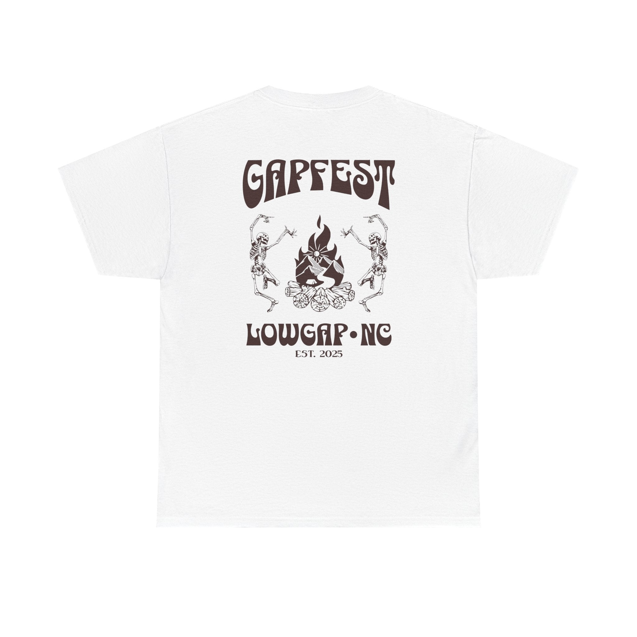 GapFest Dancing Skeletons T-Shirt — Lowgap NC Festival Tee
