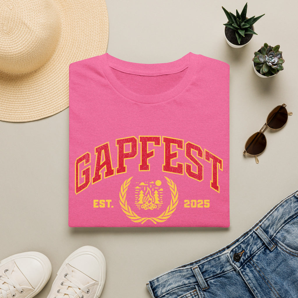 Gapfest Front Design Fitted T-Shirt — Vintage College Crest Tee