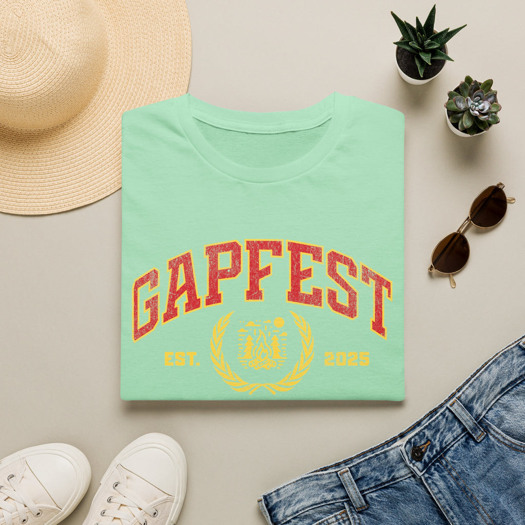 Gapfest Front Design Fitted T-Shirt — Vintage College Crest Tee