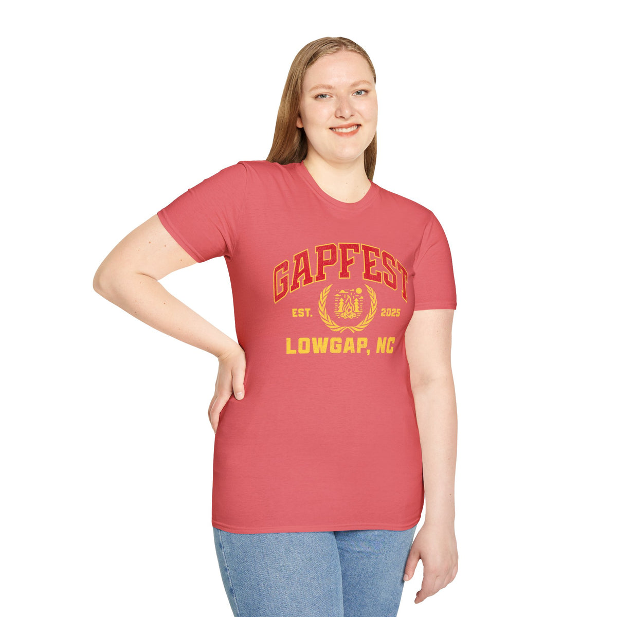 Gapfest Front Design Fitted T-Shirt — Vintage College Crest Tee