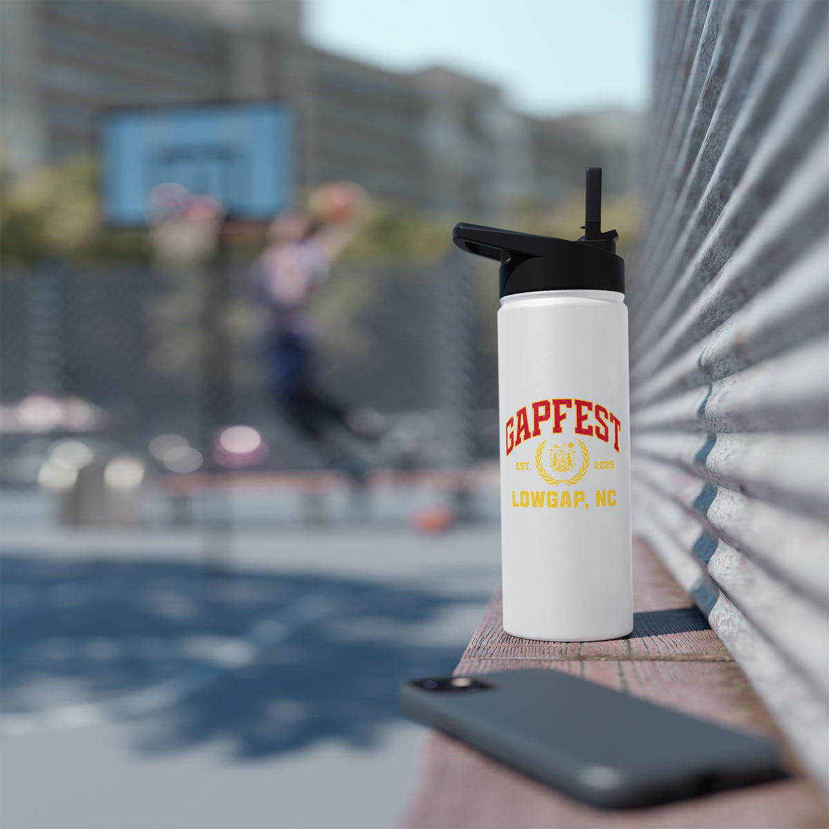 GapFest Stainless Steel Water Bottle — Retro Sports Logo Insulated Bottle