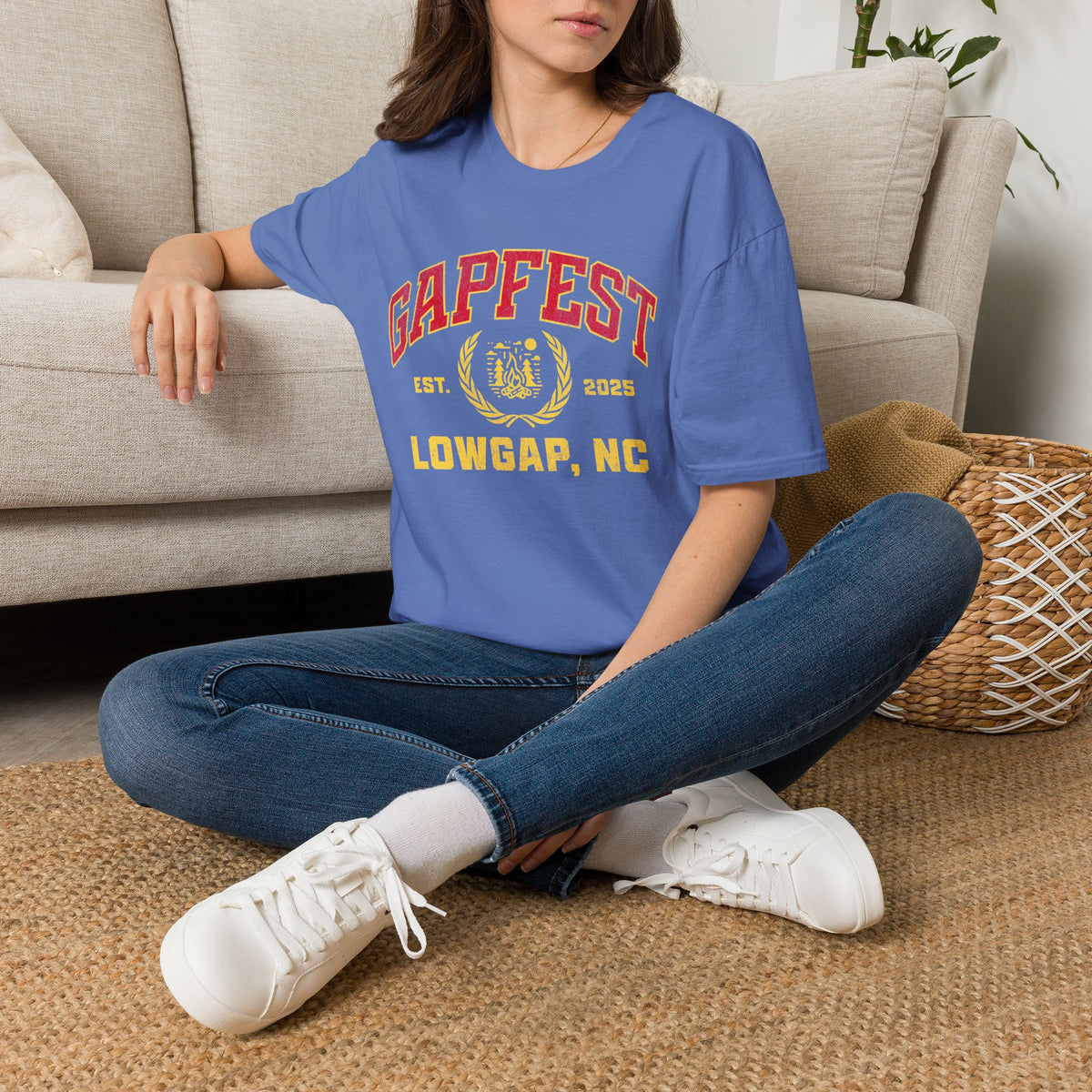 Gapfest Front Design Fitted T-Shirt — Vintage College Crest Tee