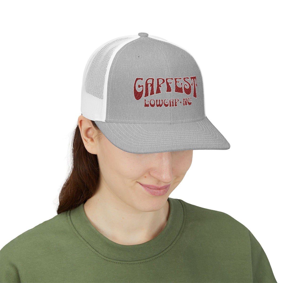 Embroidered GapFest 2025 OG Trucker Cap - Vintage Distressed Snapback Hat