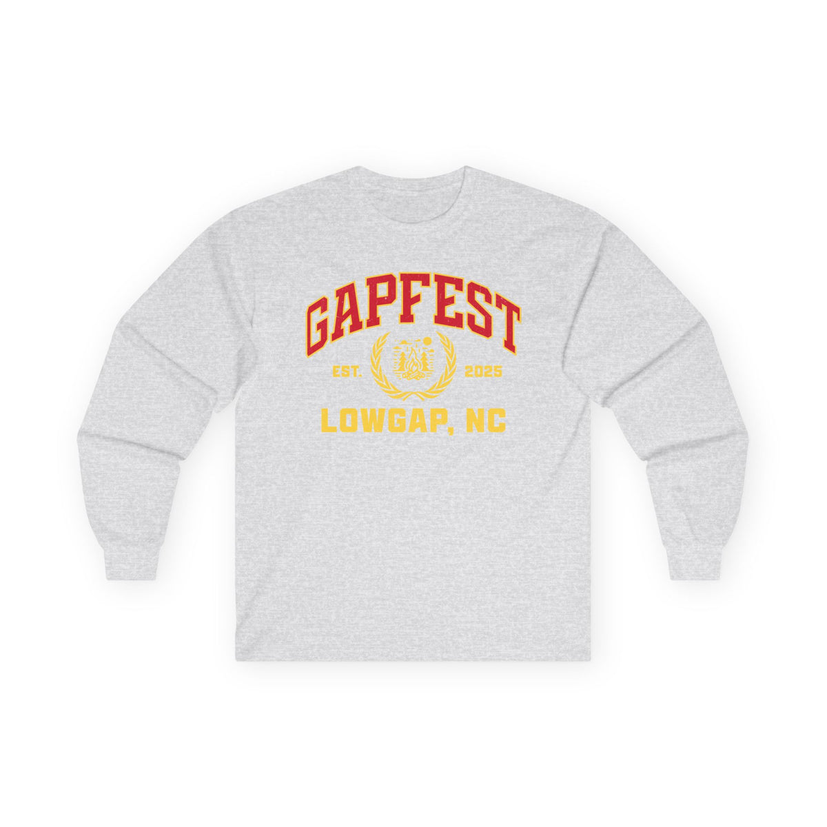 GapFest Front Design Long Sleeve Tee —  Vintage College Crest Shirt