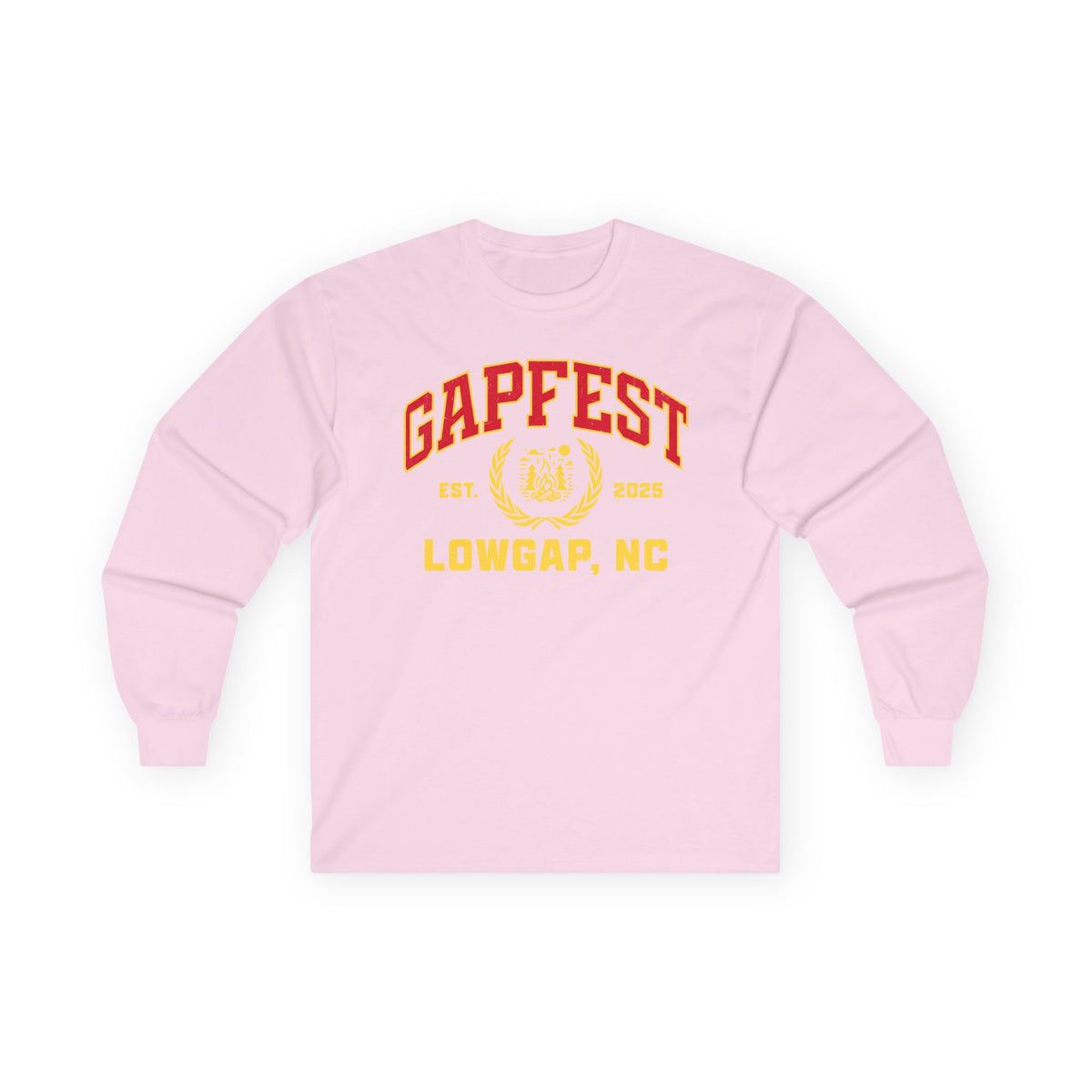 GapFest Front Design Long Sleeve Tee —  Vintage College Crest Shirt