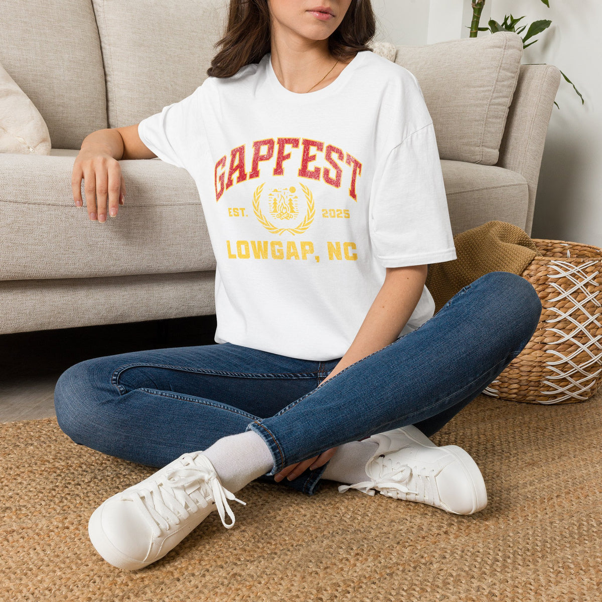 Gapfest Front Design Fitted T-Shirt — Vintage College Crest Tee