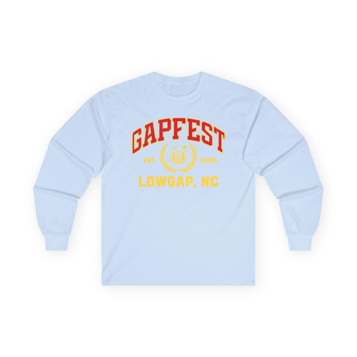 GapFest Front Design Long Sleeve Tee —  Vintage College Crest Shirt