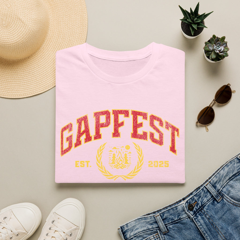 Gapfest Front Design Fitted T-Shirt — Vintage College Crest Tee
