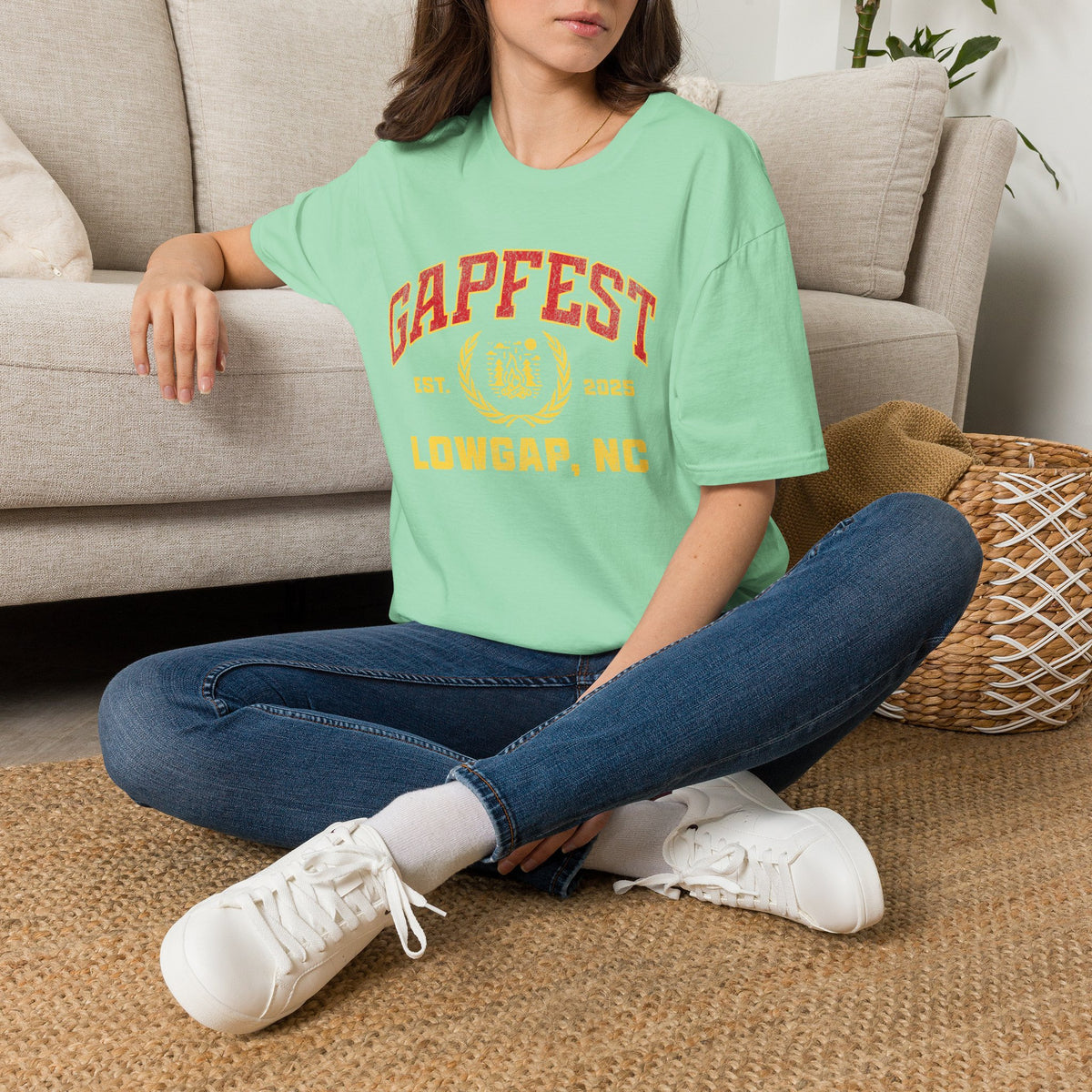 Gapfest Front Design Fitted T-Shirt — Vintage College Crest Tee
