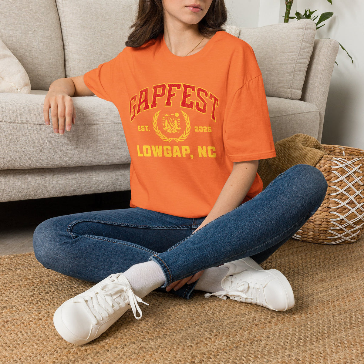 Gapfest Front Design Fitted T-Shirt — Vintage College Crest Tee