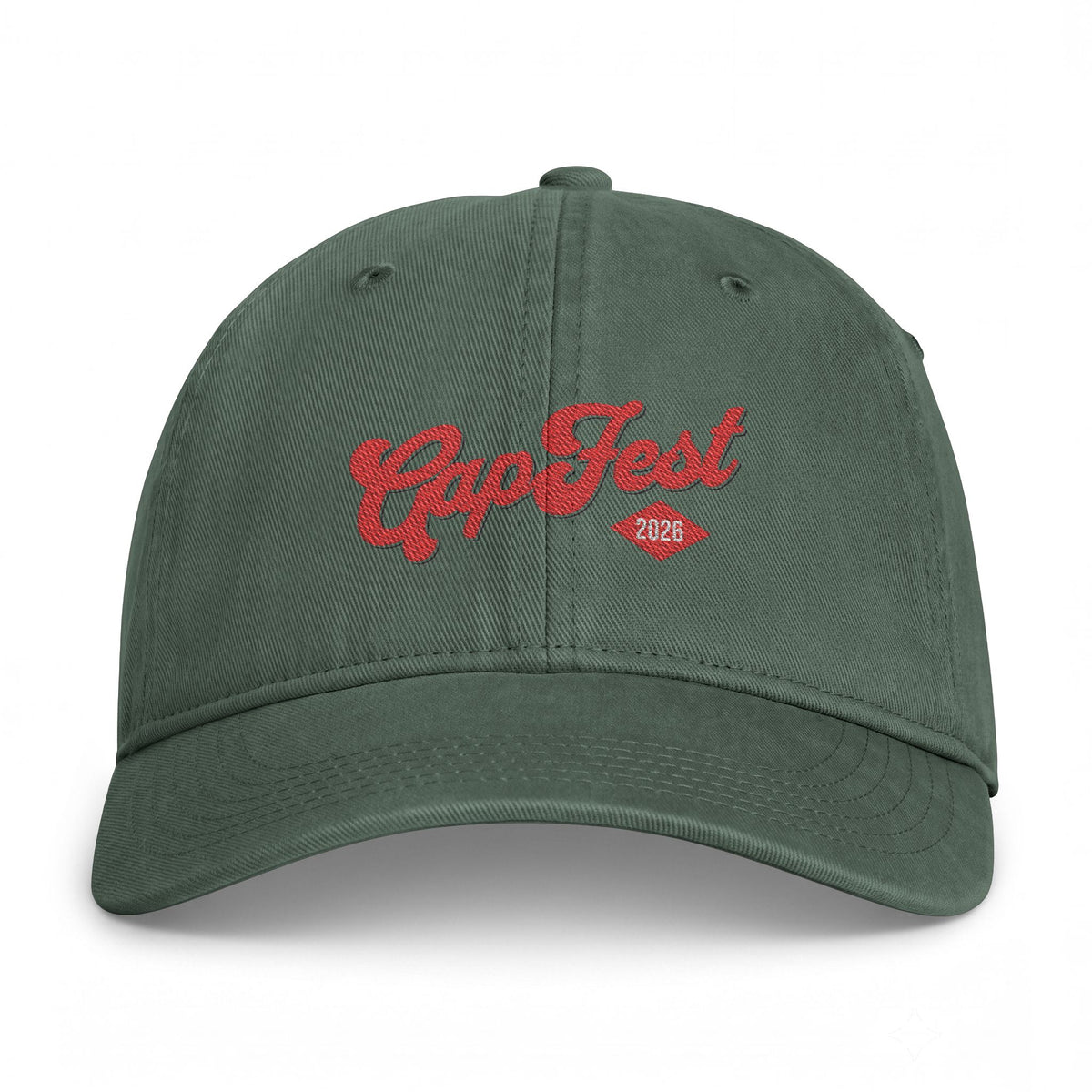 Embroidered GapFest 2026 Logo Cap –  GapFest Retro Script Washed Baseball Hat