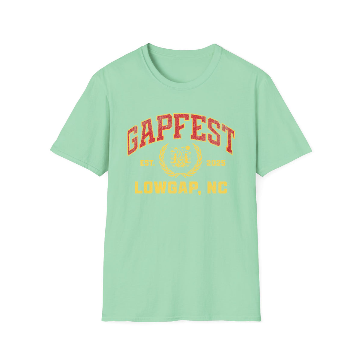 Gapfest Front Design Fitted T-Shirt — Vintage College Crest Tee