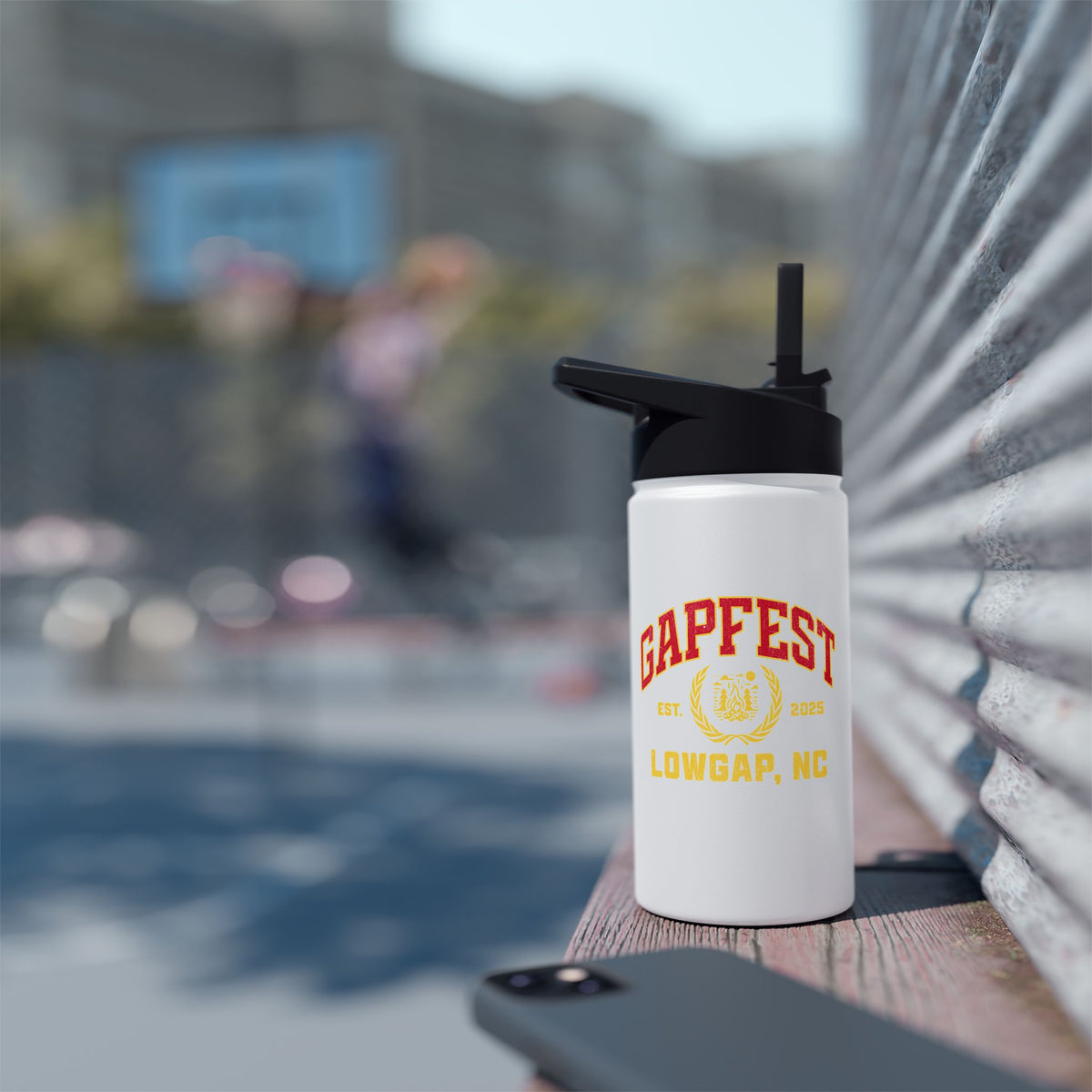 GapFest Stainless Steel Water Bottle — Retro Sports Logo Insulated Bottle