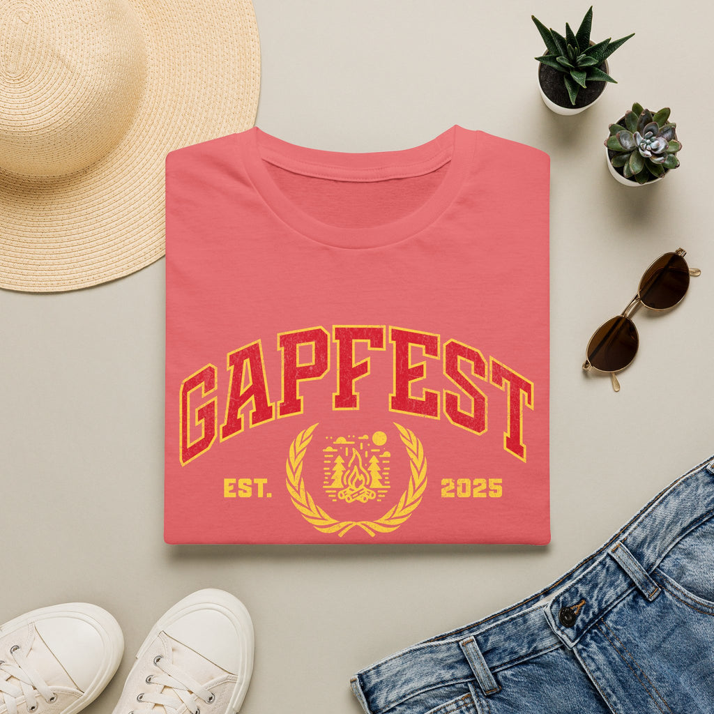 Gapfest Front Design Fitted T-Shirt — Vintage College Crest Tee