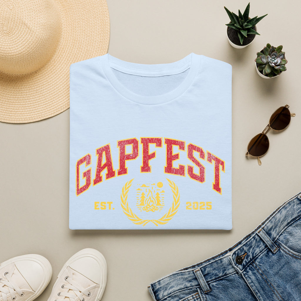 Gapfest Front Design Fitted T-Shirt — Vintage College Crest Tee