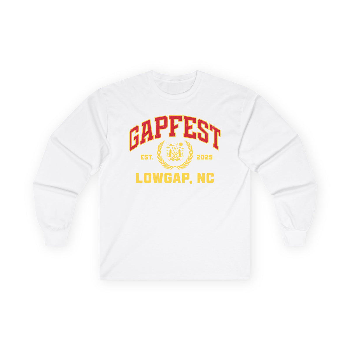 GapFest Front Design Long Sleeve Tee —  Vintage College Crest Shirt
