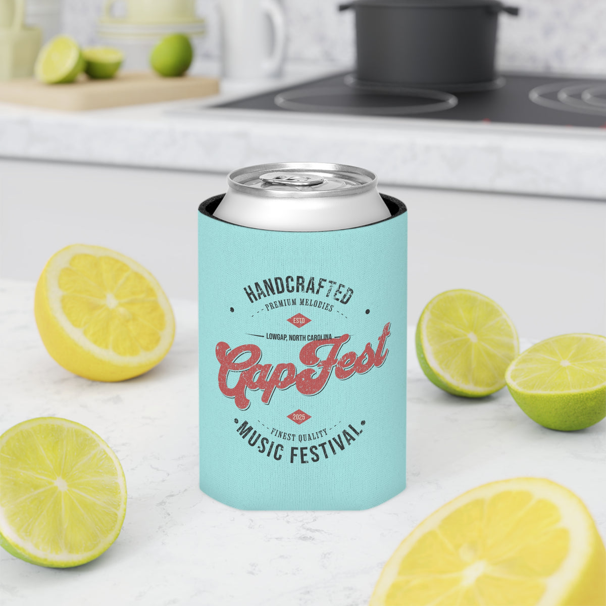GapFest Can Cooler - GapFest Vintage Logo Design (Aqua)