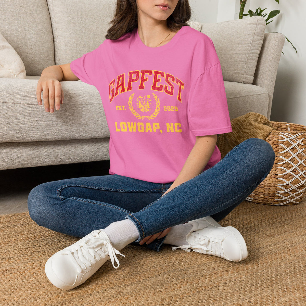 Gapfest Front Design Fitted T-Shirt — Vintage College Crest Tee