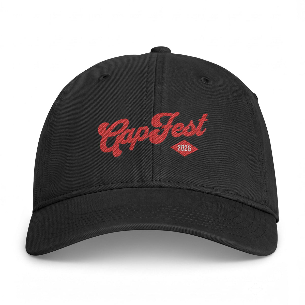 Embroidered GapFest 2026 Logo Cap –  GapFest Retro Script Washed Baseball Hat