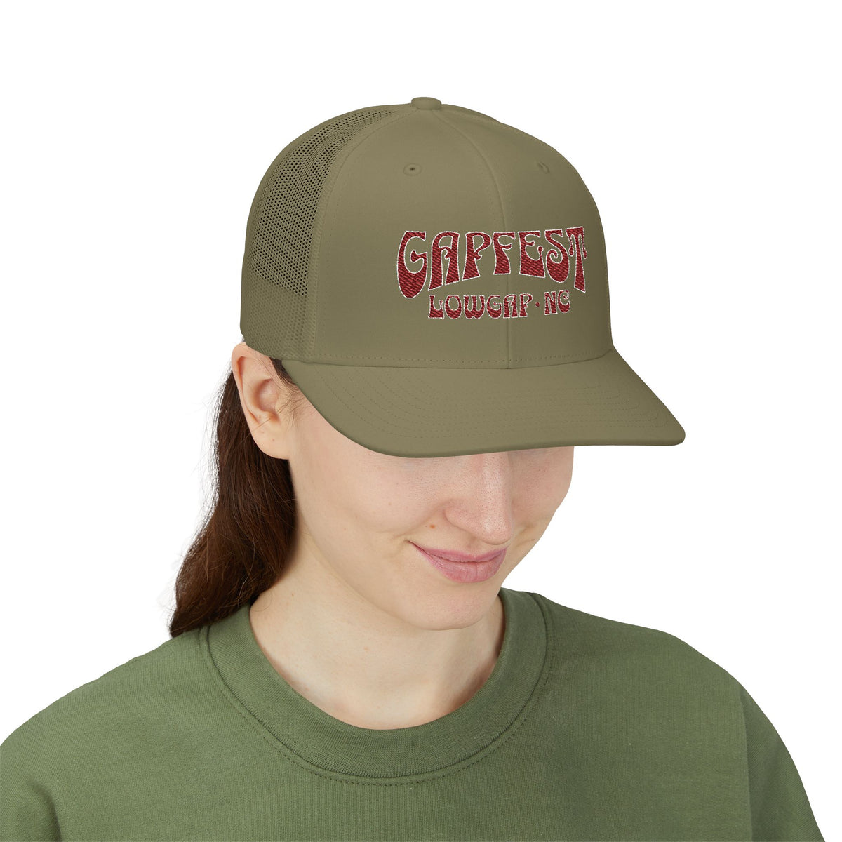 Embroidered GapFest 2025 OG Trucker Cap - Vintage Distressed Snapback Hat