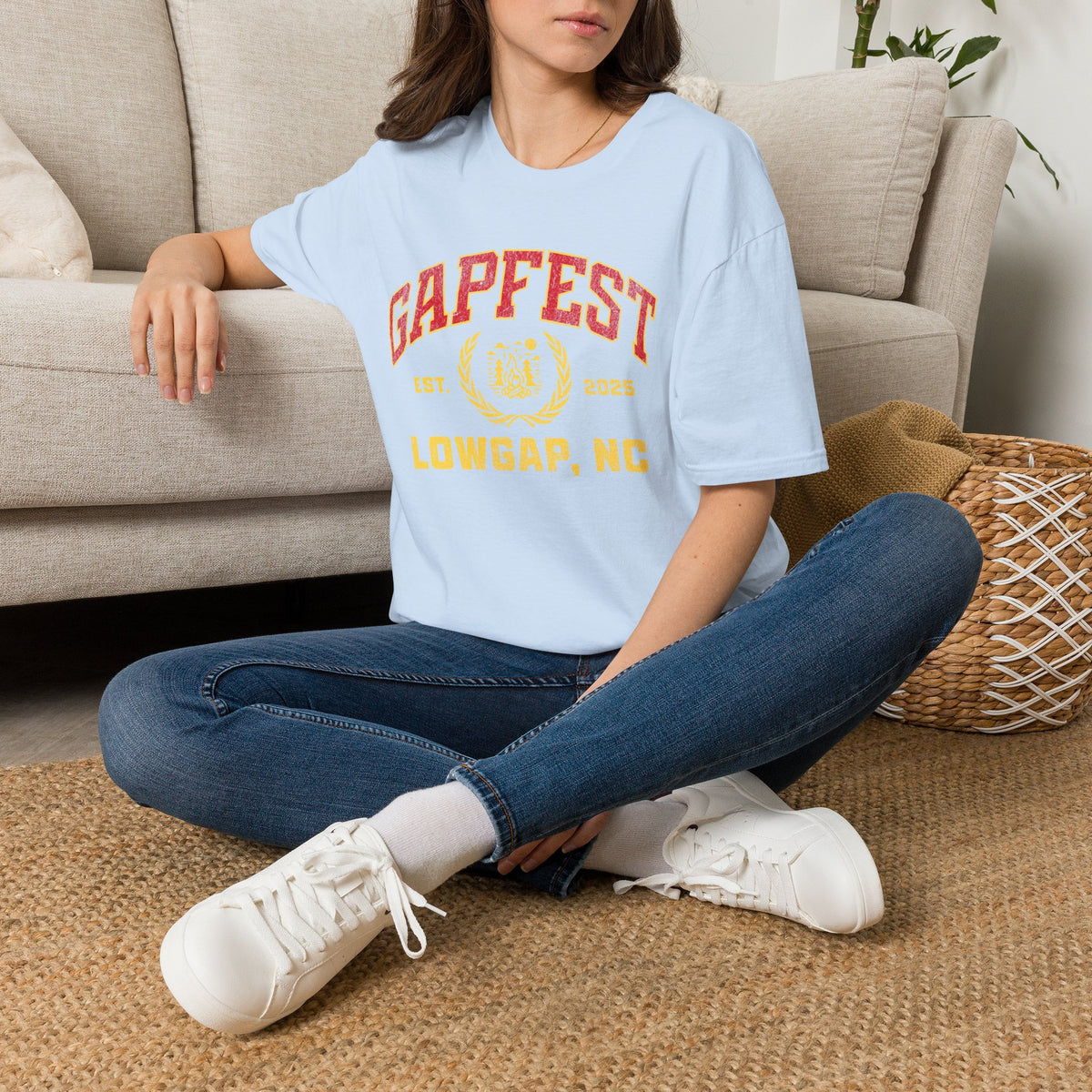 Gapfest Front Design Fitted T-Shirt — Vintage College Crest Tee