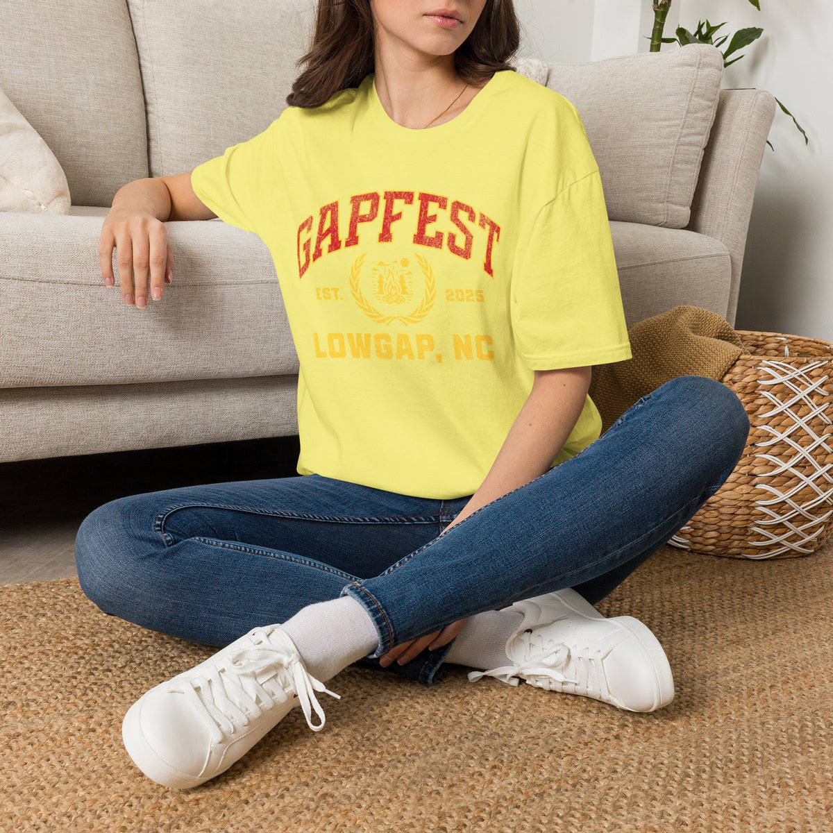 Gapfest Front Design Fitted T-Shirt — Vintage College Crest Tee