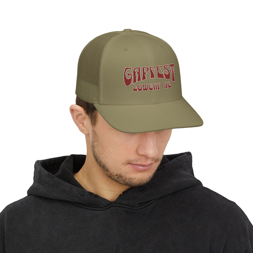 Embroidered GapFest 2025 OG Trucker Cap - Vintage Distressed Snapback Hat