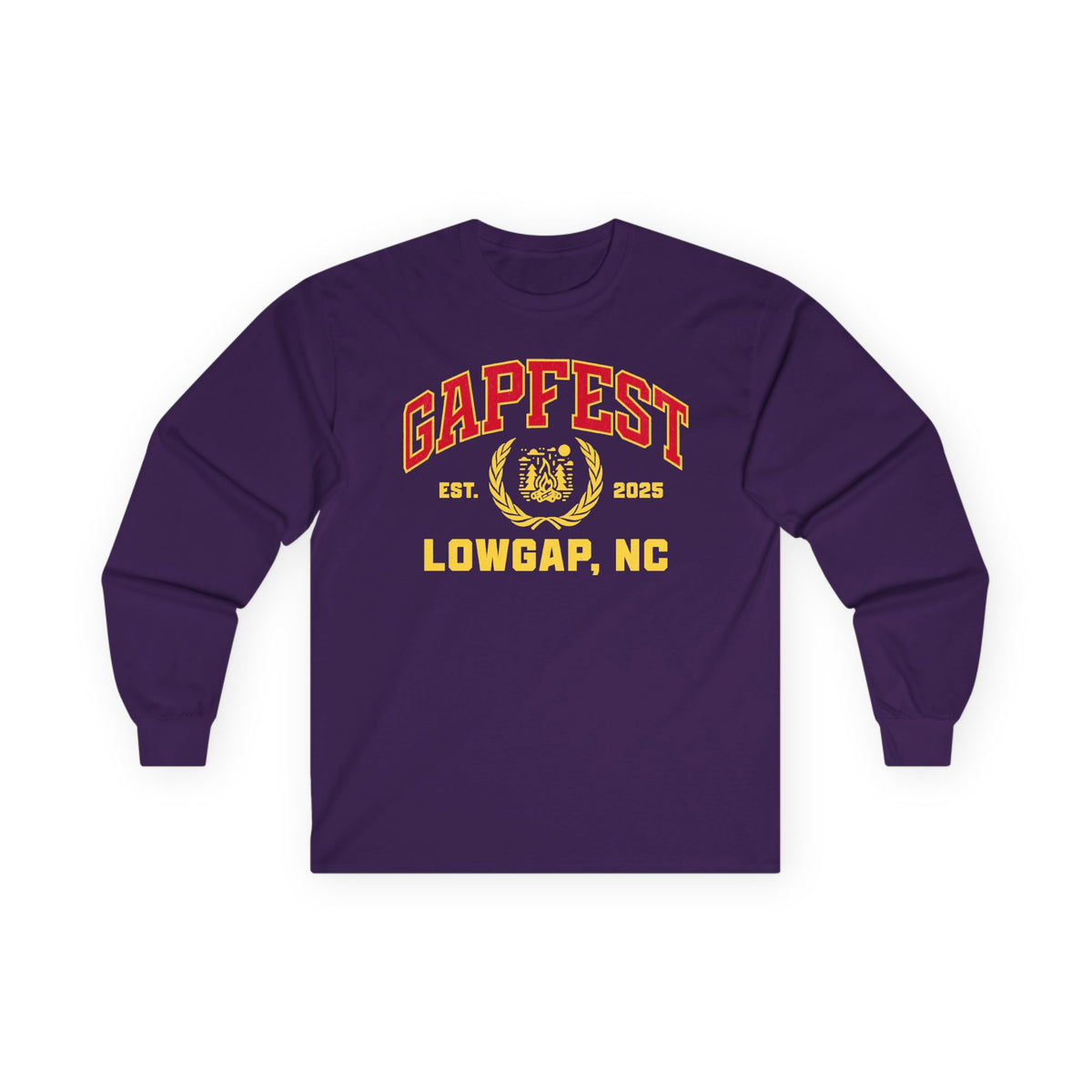 GapFest Front Design Long Sleeve Tee —  Vintage College Crest Shirt