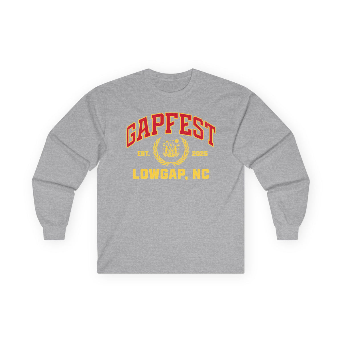 GapFest Front Design Long Sleeve Tee —  Vintage College Crest Shirt