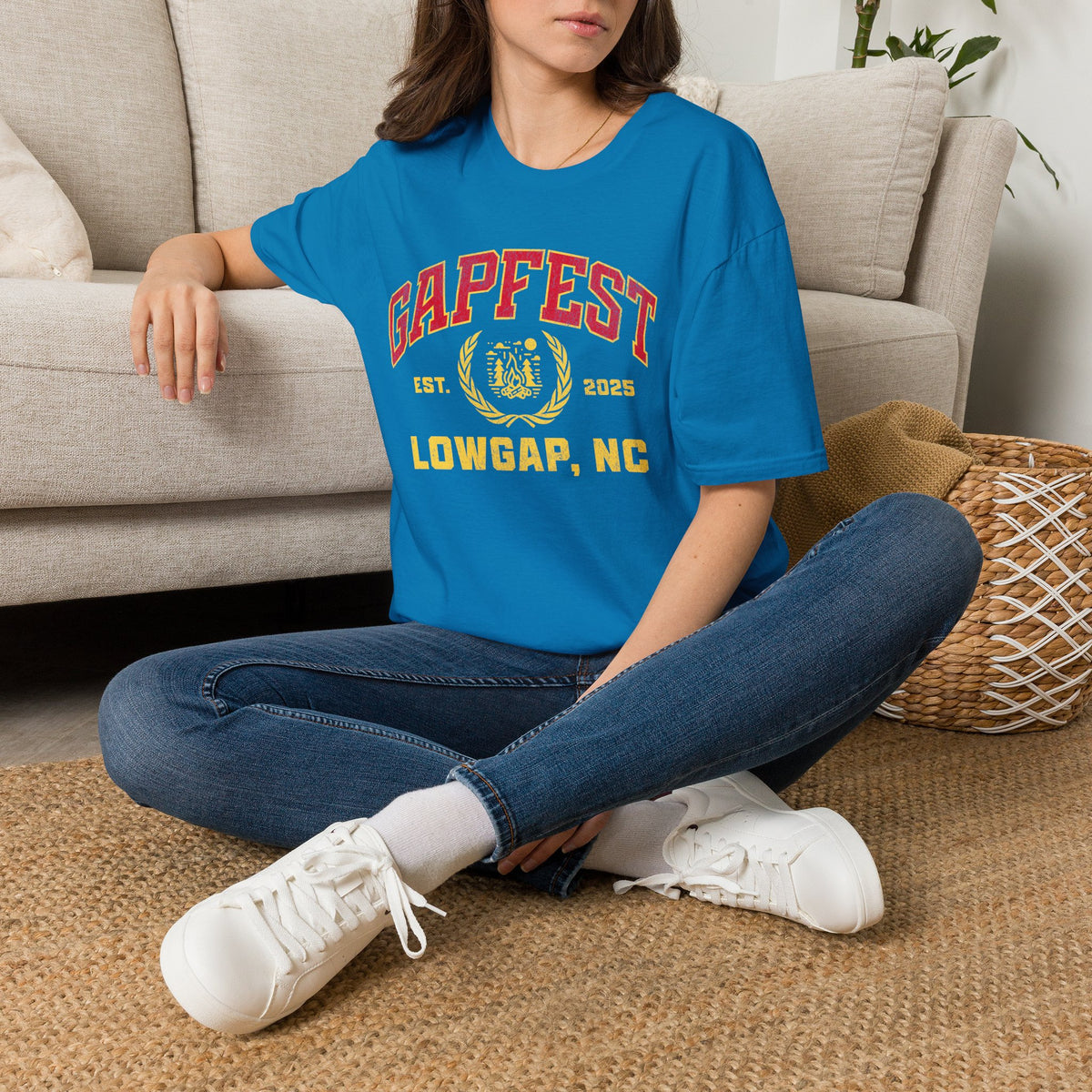 Gapfest Front Design Fitted T-Shirt — Vintage College Crest Tee